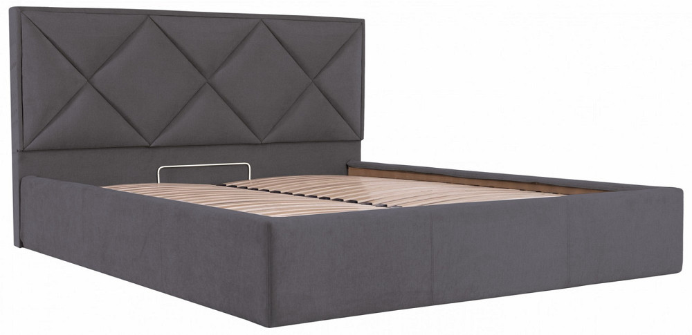 Кровать Двуспальная Leeds VIP 160 х 190 см Мисти Dark Grey С дополнительной металлической цельносварной рамой Темно-серый Днепр - изображение 20