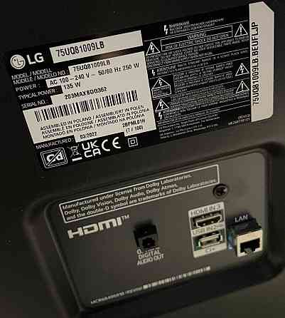 75" Безрамний 4К версія (2022) Смарт LG 75UQ8100 Харків