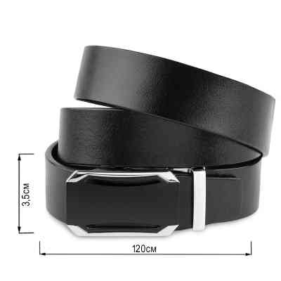 Ремень Vintage Мужской с черной вставкой на пряжке Черный (20255) Винница