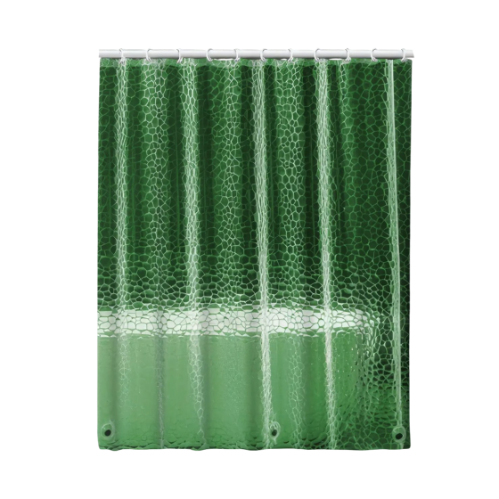 Шторка для душа и ванной комнаты с 3 магнитами-утяжелителями, цвет прозрачно-зеленый Каменец-Подольский