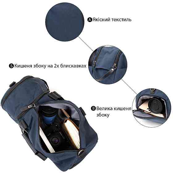 Спортивная сумка текстильная Vintage 20644 Синяя Киев