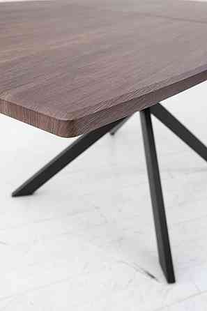 Стіл Річард 140(+40)*85 чорний метал/дуб ТК(горіх) Київ