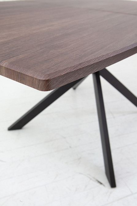 Стіл Річард 140(+40)*85 чорний метал/дуб ТК(горіх) Київ - фото 2