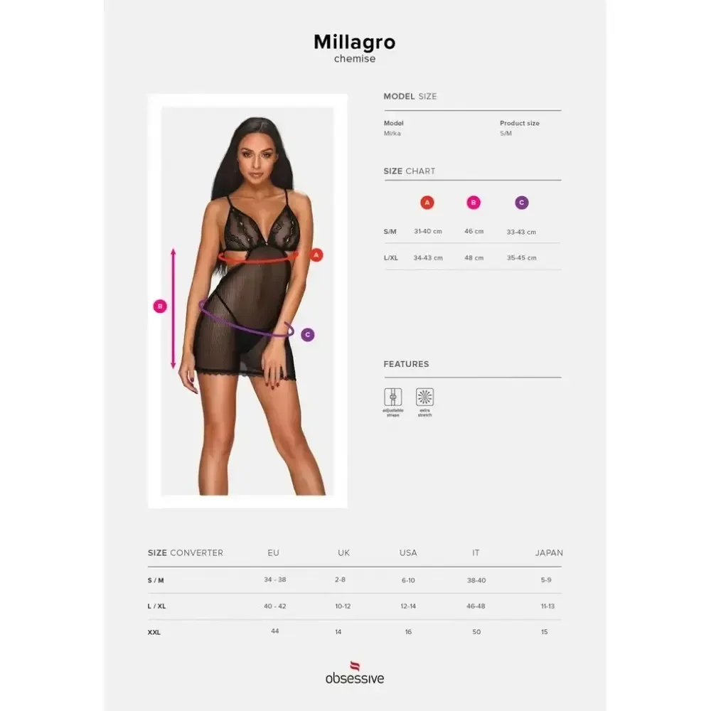 Пеньюар Obsessive Millagro и стринги S/M Sex Aura Киев - изображение 7