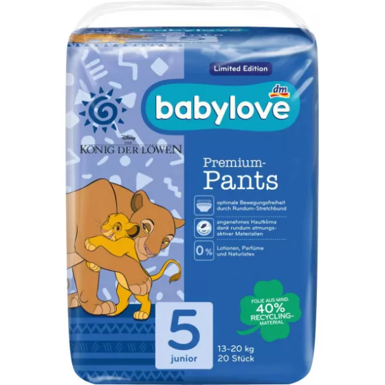 Преміум підгузники трусики babylove 5, junior 13-20kg, 20 St (Німеччина) babylove Pants Premium Gr.  Львів