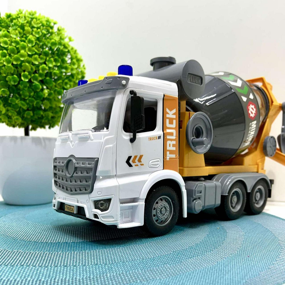 Спецтехніка Бетонозмішувач світло звук рухомі деталі масштаб 1:16 Жовто-сірий (ZH 812-1) Чернігів - фото 8