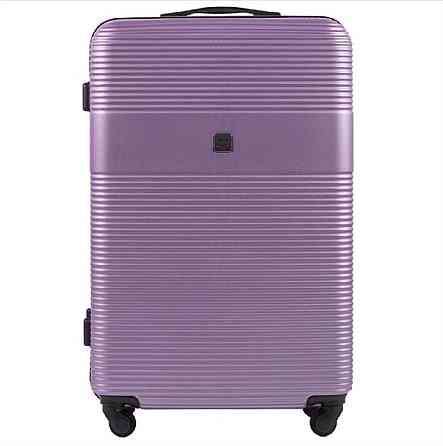 Валіза пластикова WINGS 5398 велика 75 см світло-фіолетова Київ