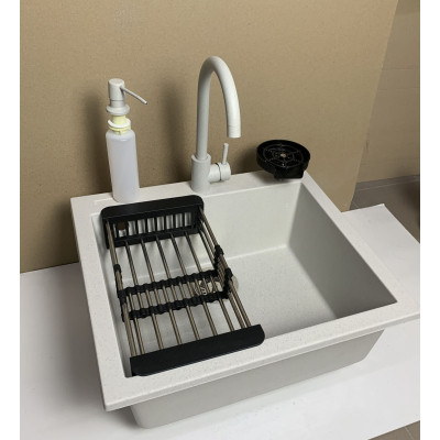 Мойка кухонная Adamant Univer Old stone + змішувач + дозатор + ополіскувач склянок + колан (4824296106610) Винница - изображение 6