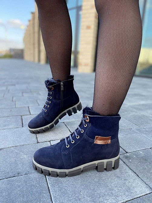 Stepter Черевики жіночі Stepter сині нубук з натуральною шерстю зимові 38р. 40р. (2218) Коломыя - изображение 9