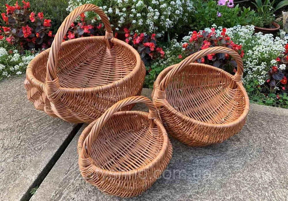 Набір плетених кошиків з лози Київ - фото 1