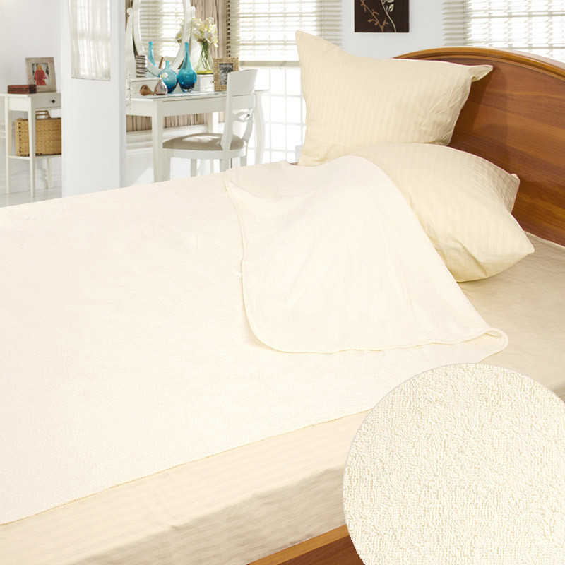 Простынь махровая полуторная 200×140 молочная Киев - изображение 1