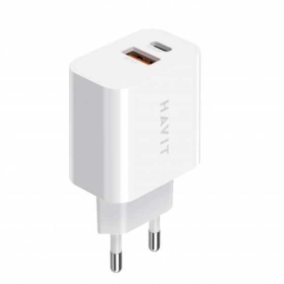 Зарядний пристрій мережевий USB/Type-C QC+PD 20W білий Havit HV-UCP007 Житомир - изображение 6