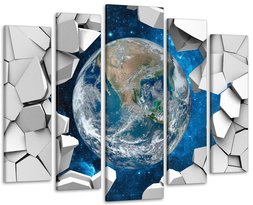 Модульна картина у вітальню / спальню Космос Планета Земля Art-438_5 ( 80х118см ) Київ - фото 1