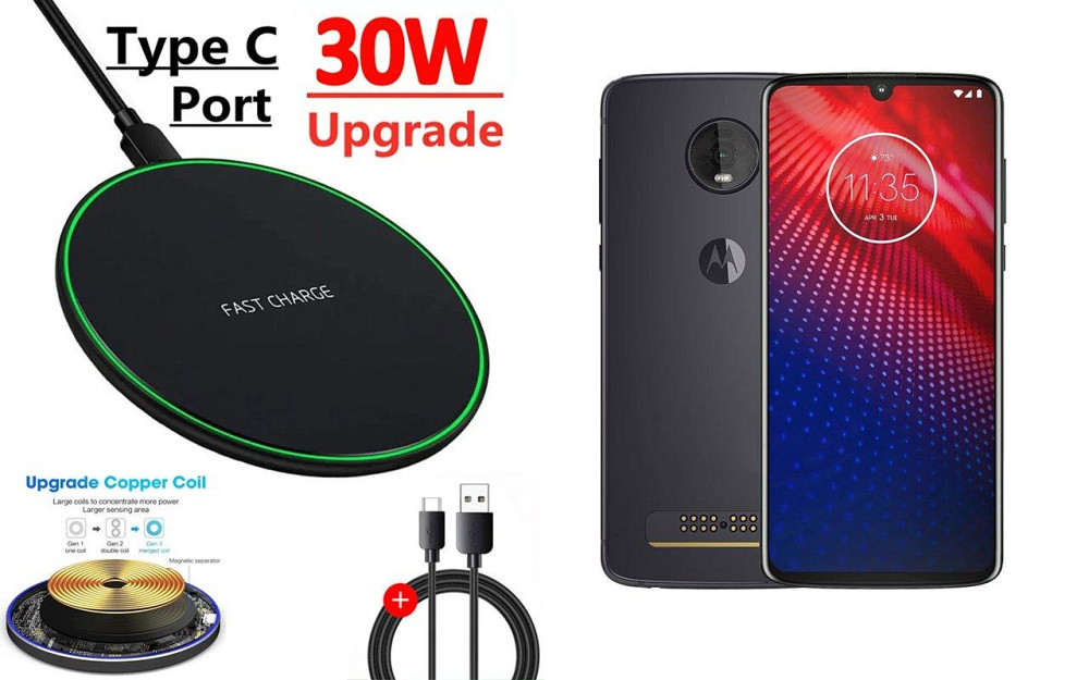 Бездротовий зарядний пристрій Copper до 30W для LG Velvet 5G LM-G900EM, USB-C, LED Київ - фото 1
