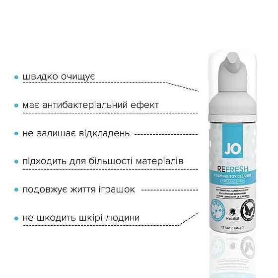 Мягкая пенка для очистки игрушек JO REFRESH (50 мл) дезинфицирующая, проникает глубоко Sex Aura Киев