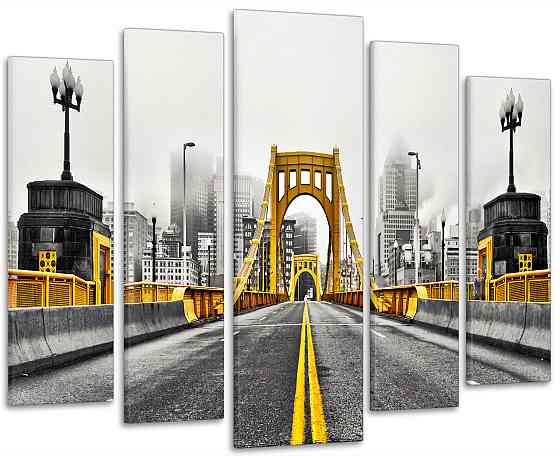 Модульна картина у вітальню/спальню Золотий міст   LM017_5 90х132 см Київ