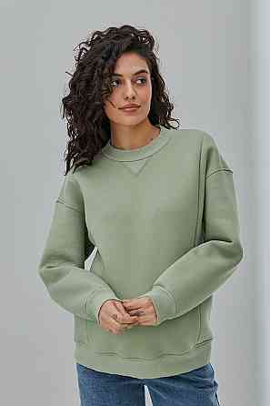 Базовый свитшот для беременных и кормящих oversize со скрытыми молниями XL Kloya Юла Мама Оливковый Кривой Рог