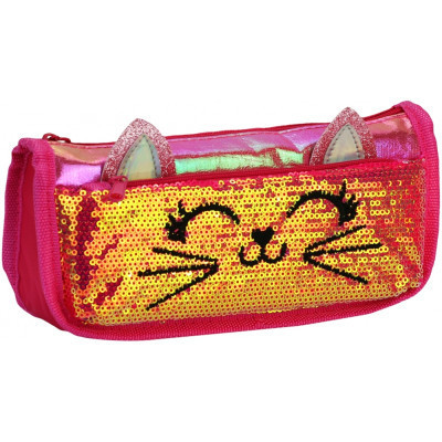 Пенал Cool For School 2 отделения с блестками Красно-розовый (CF6706-rose) Винница - изображение 1