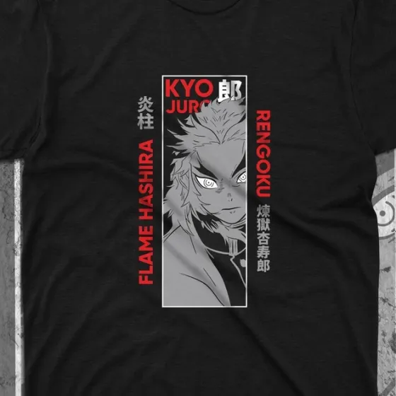 Футболка для подростка мальчика с принтом Клинок, рассекающий демонов Кеджуро Ренгоку Размер 160 Anime10407 Днепр