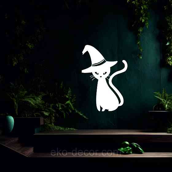 Декоративне настінне Панно «Кіт», Декор на стіну 50*34 см, Білий Київ