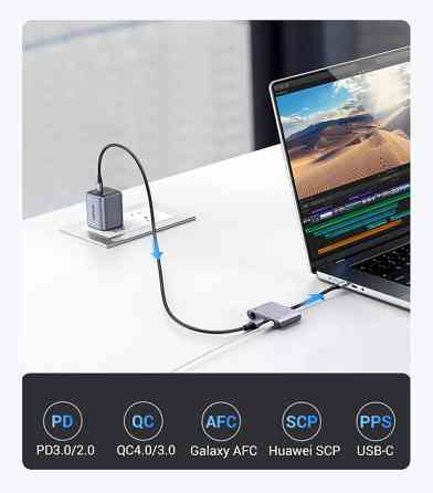 Адаптер UGREEN CM722 Перехідник USB C to USB C Dual 3.5mm AUX DAC chip PD 60W (25838) Николаев