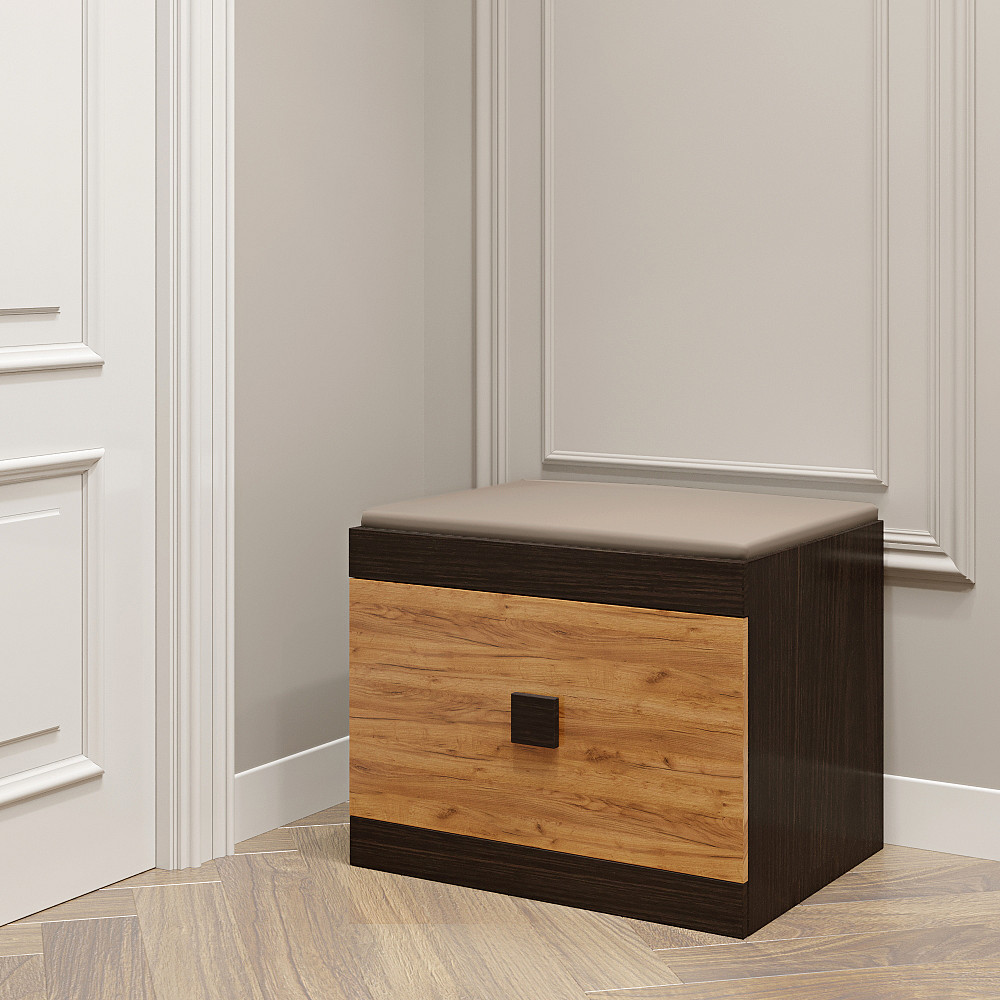 Тумба для обуви Эверест Соната ТО-600 60х38х45 венге темный + дуб крафт золотой (DTM-2211) Львов - изображение 3