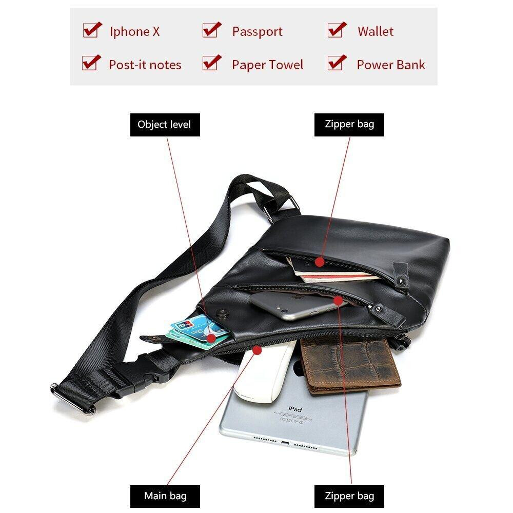 Практична сумка через плече шкіряна 14997 Vintage Чорна Київ - фото 8