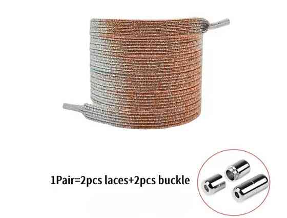 Шнурки эластичные глиттерные с цилиндрической застежкой Рыжий Смела