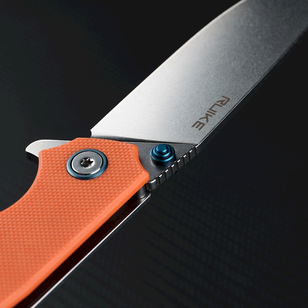 Ніж складаний туристичний Ruike P801-J, (8.6 см) 14C28N /  G10 помаранчевий Київ - фото 11