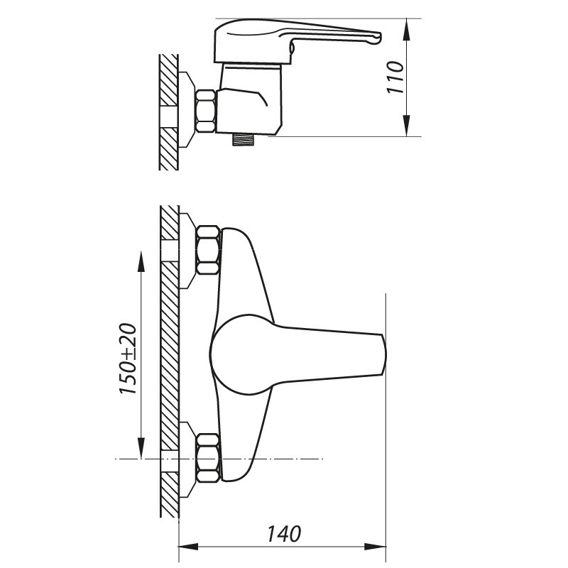 Душевой смеситель Zerix LOP-B 135 ZX0039 Харьков - изображение 2