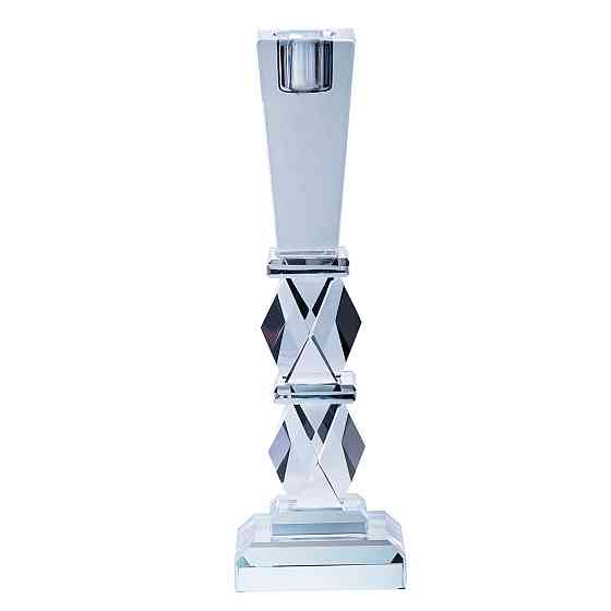 Высокий стеклянный подсвечник на одну свечу 25 см Киев