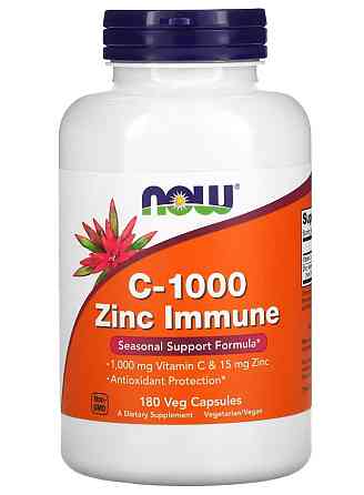 Вітамін С та цинк для імунітету, C-1000 Zinc Immune, Now Foods, 90 капсул Київ