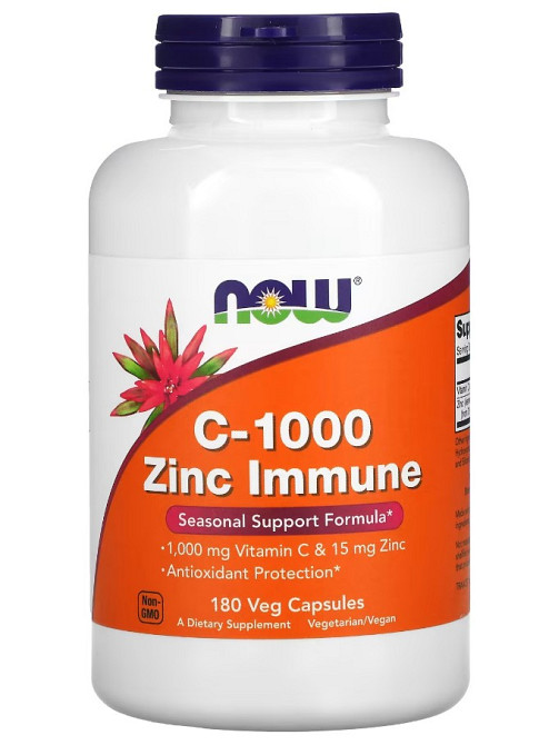 Вітамін С та цинк для імунітету, C-1000 Zinc Immune, Now Foods, 90 капсул Київ - фото 4