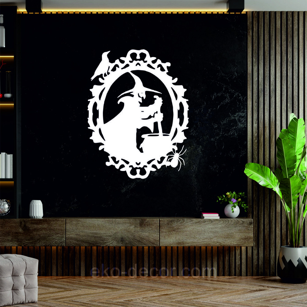 Декоративне настінне Панно «Ведьма та котел», Декор на стіну 50*39 см, Білий Київ - фото 6