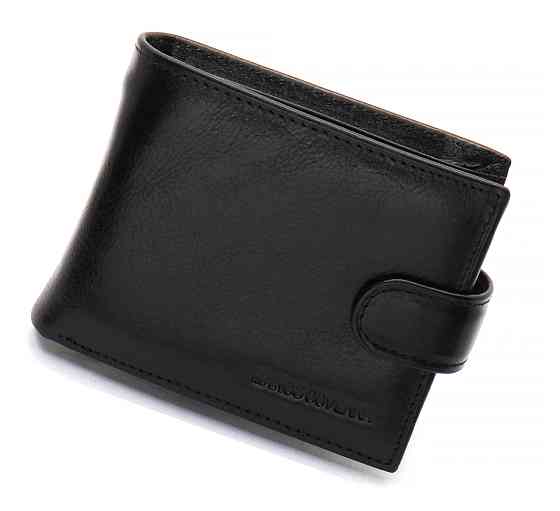 Чорне шкіряне чоловіче портмоне з затискачем Marco Coverna Київ