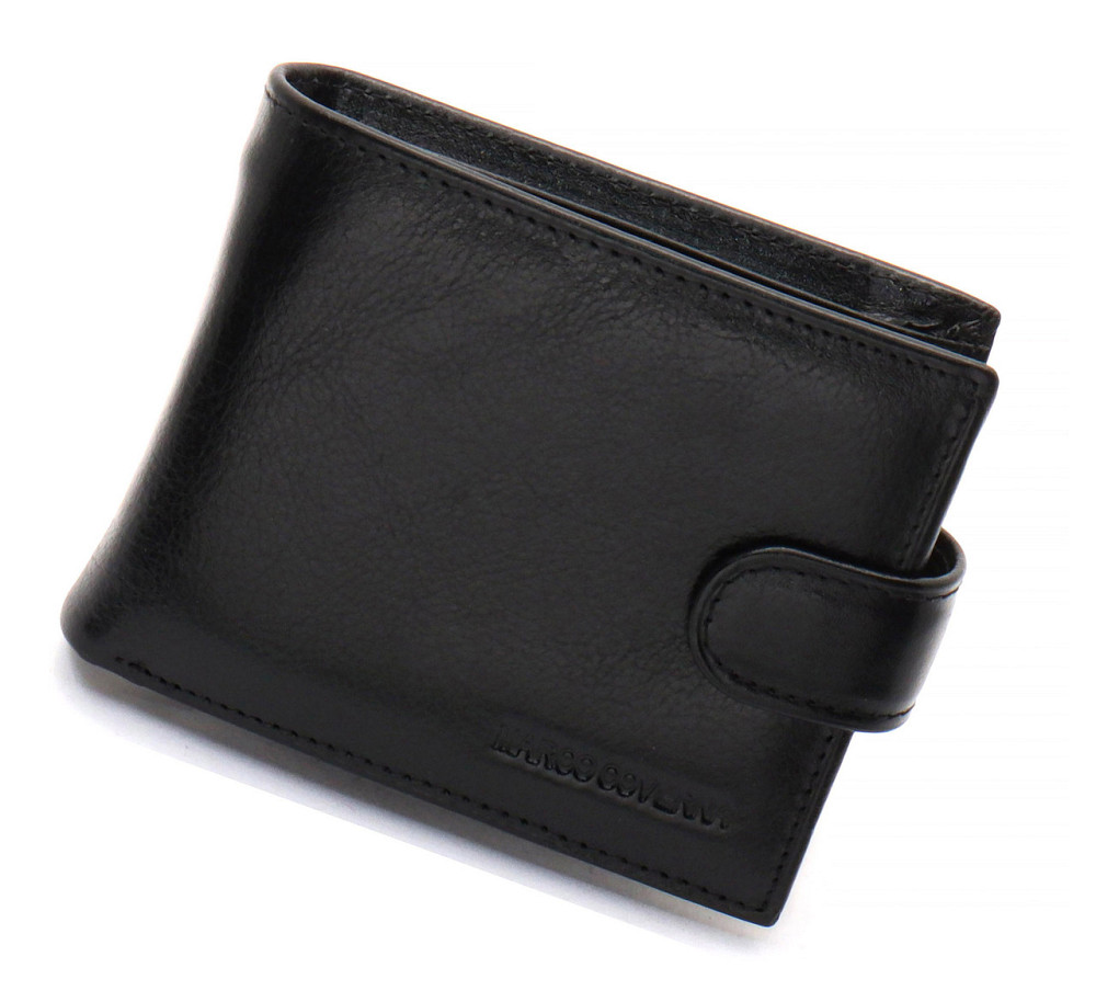 Чёрное кожаное мужское портмоне с зажимом Marco Coverna Киев - изображение 4