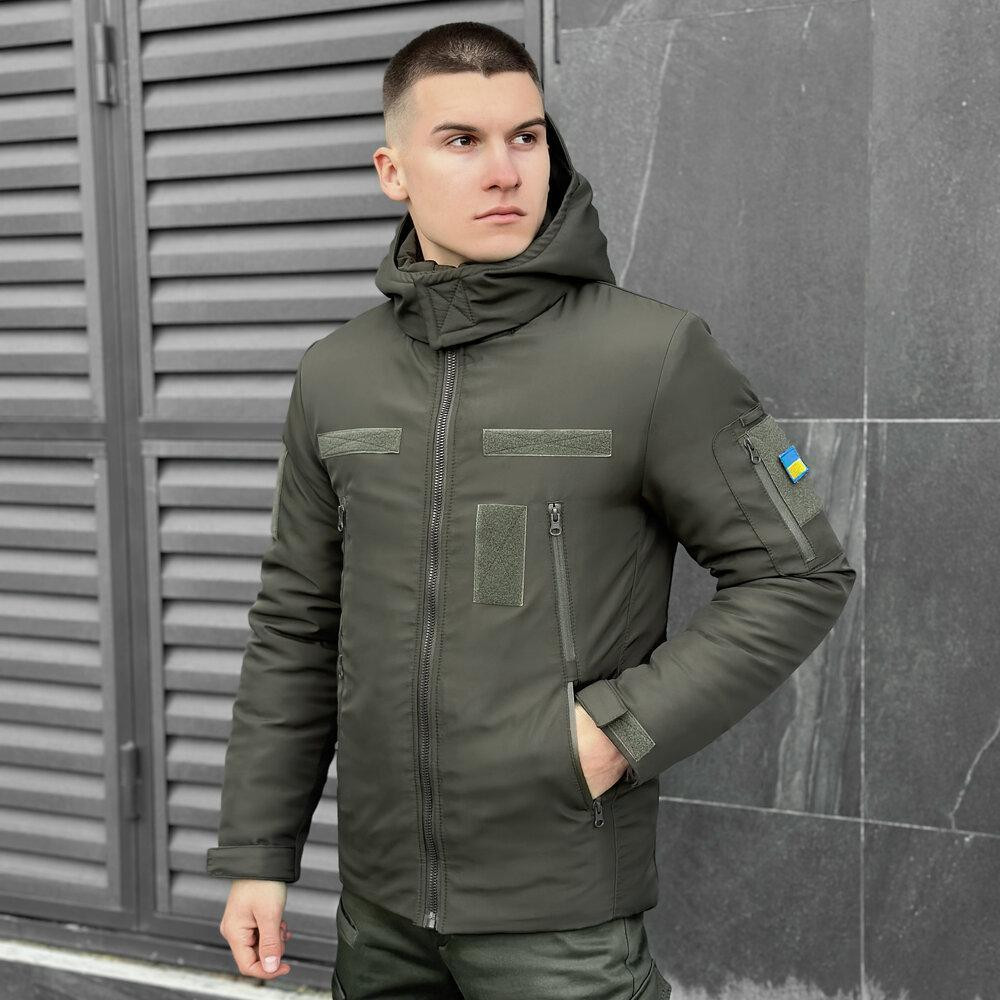Чоловіча тактична військова зимова куртка Pobedov армійська з капюшоном водовідштовхувальна хакі Одеса - фото 3