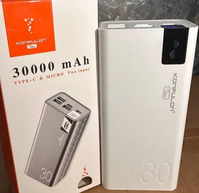Потужний Powerbank зі швидким заряджанням Konfulon A19 30000mah. Київ - фото 3