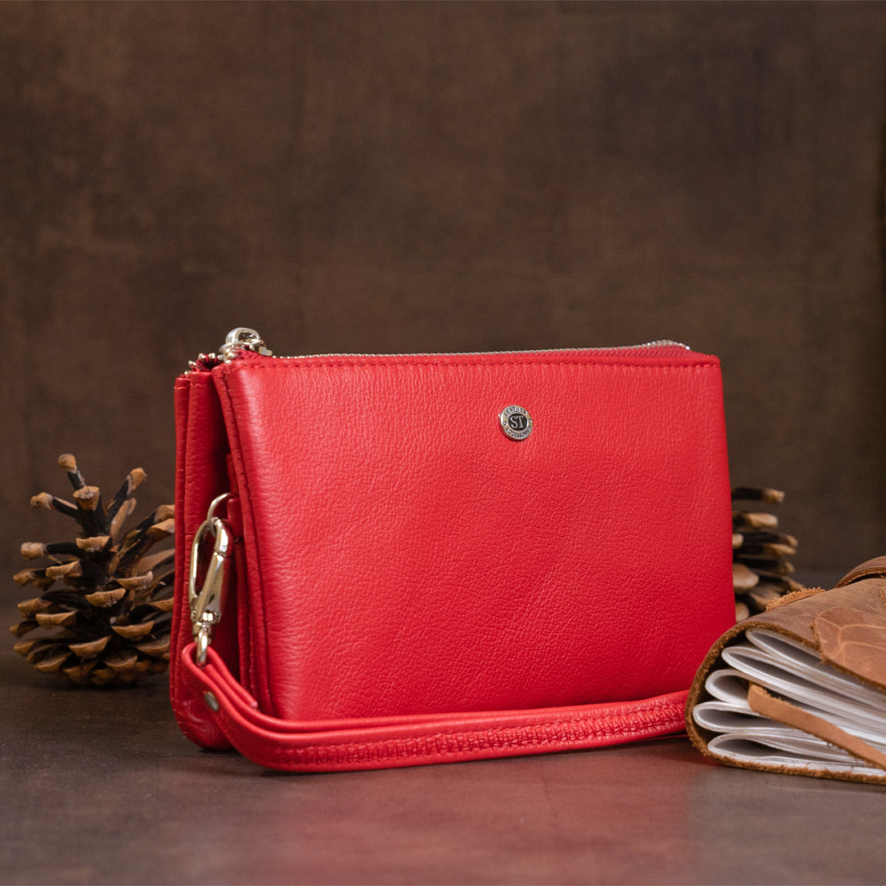 Місткий клатч з двох частин жіночий ST Leather 19251 Червоний Київ - фото 8