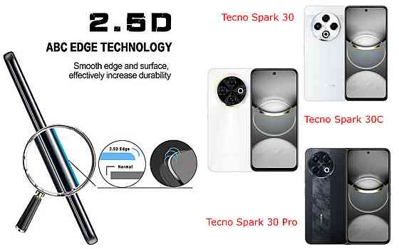 Захисне скло ArmorGlass для Tecno Spark 30 KL6, Spark 30C KL5n, Spark 30 Pro – стійке до подряпин та ударів Київ