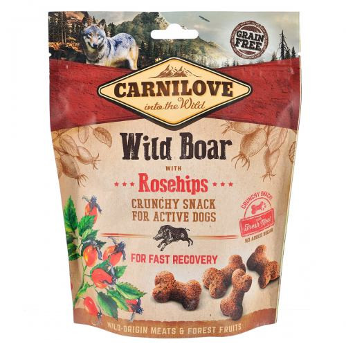 Лакомство Carnilove Dog Crunchy Snack Wild Boar with Rosehips для активных собак для быстрого восстановления с диким кабаном и ши Киев - изображение 1