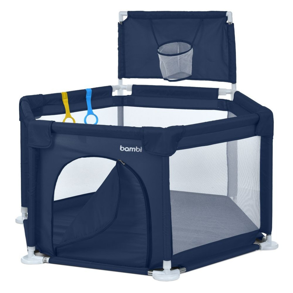 Детская кровать-манеж MR 1340-BL, ширина с ножками 132 см Винница - изображение 2