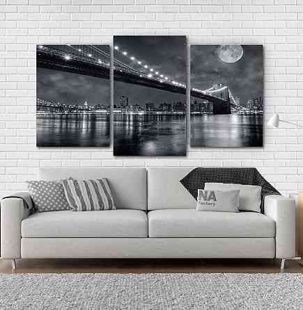 Модульна картина Місяць Місто (53х100см) Art-22_3 Київ