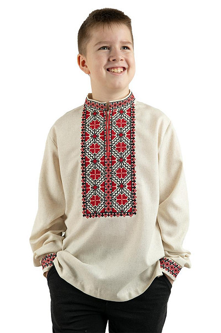 Вишиванка для хлопчиків, натуральна, лляна топ Київ - фото 5