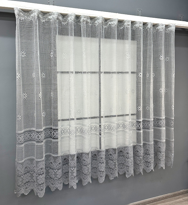 Тюль сетка VR-Textil Juli № 1716т Арка на кухню цвет серый 300х160 см (53-0027) Киев - изображение 1