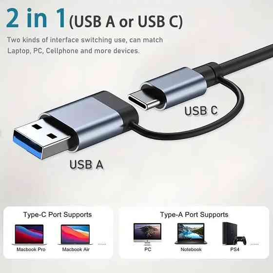 Хаб USB Type-C с HDMI, 2 USB 3.0 и кардридером Киев