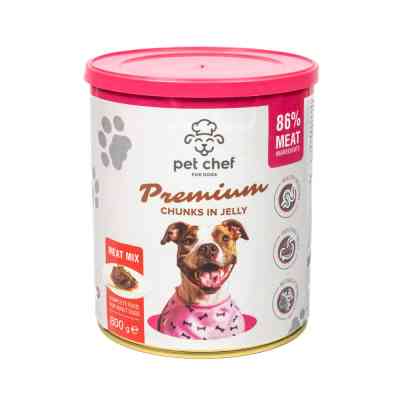 Влажный корм для собак Pet Chef Мясной микс 800 г (4820255193649) Винница