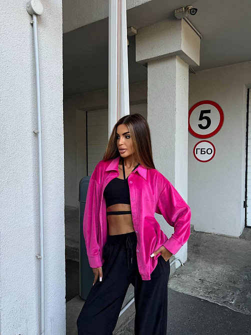 Женский прогулочный костюм двойка: рубашка + штаны палаццо турецкий велюр спорт Одесса - изображение 6