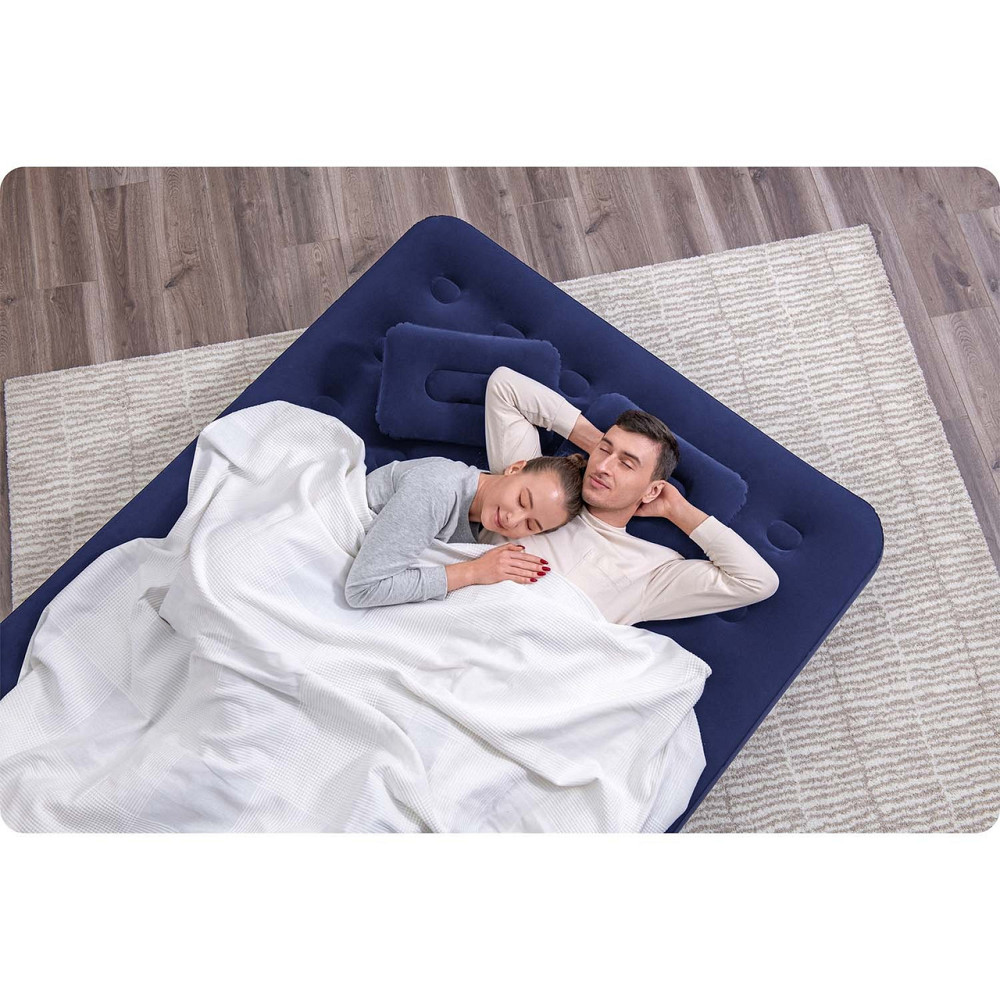 Матрац надувний Bestway 67374 з насосом 203 x 152 см, синій Київ - фото 9