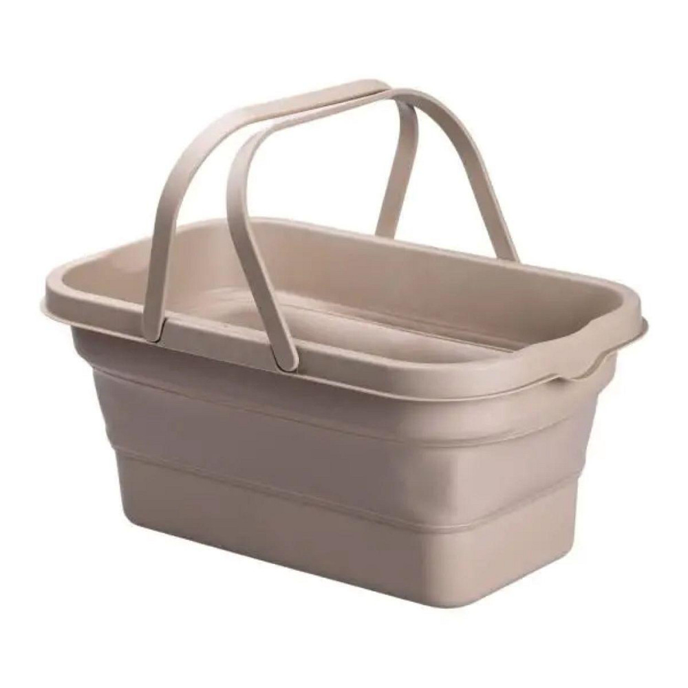 Складна корзина для пікніка з кришкою бежева 44.8х26х14 см Київ - фото 8